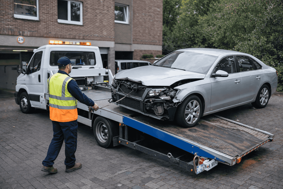 Abholung und Verladung bei der Autoverwertung Mönchengladbach